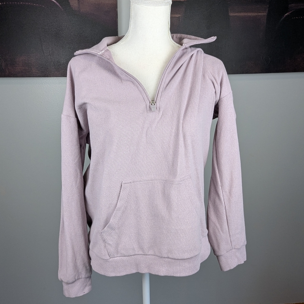 Light muted purple quarter zip sweatshirt